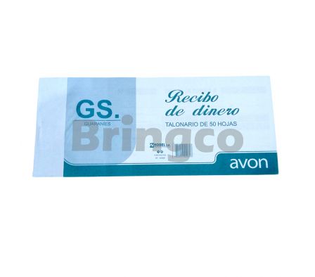 Talonario Recibo Comercial Avon Blanco Gs x50 hojas und
