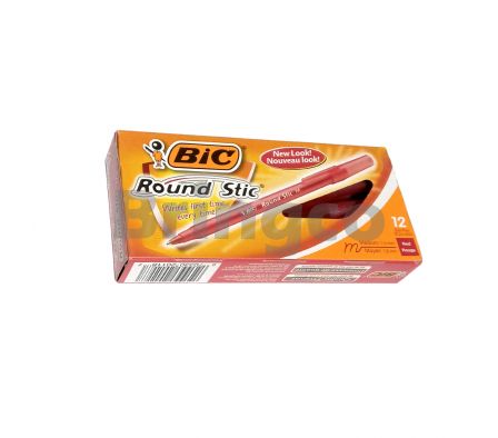 Boligrafo Bic Round Stick Punta Media Rojo und