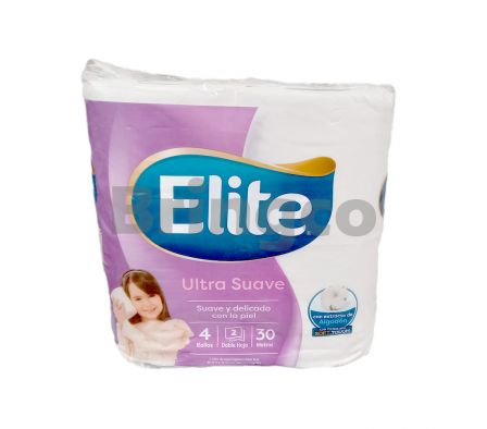 Papel Higienico Hoja Doble Elite Ultra Suave x 30 mts Paq x 4 und