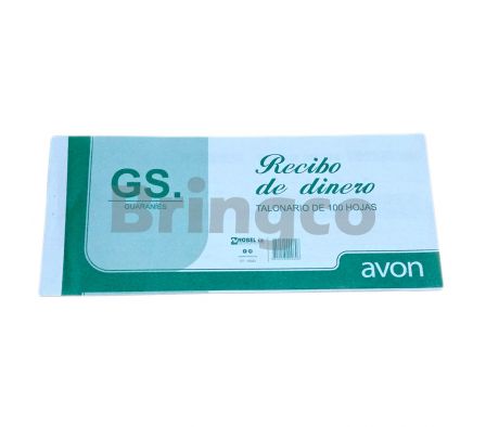 Talonario Recibo Comercial Avon Blanco Gs x100 hojas und
