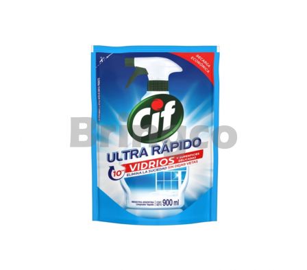 Limpia Vidrios y Multiusos Bioative Cif Recarga Economica 900 ml und