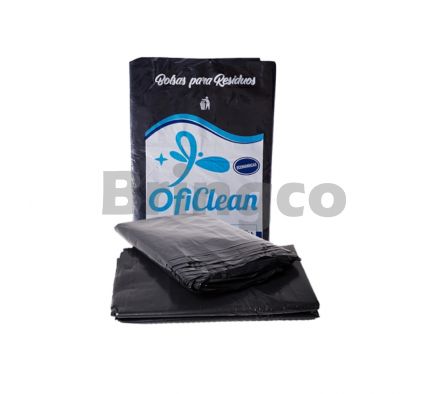 Bolsa Para Residuos Comun Oficlean Negro 200 L Paq x 10 und