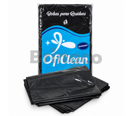 Bolsa para Residuos Reforzado Oficlean Negro 100 L Paq x 10 und