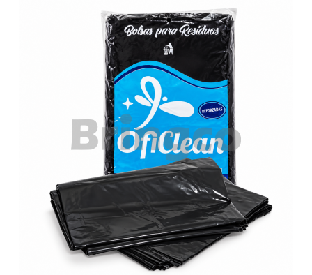 Bolsa para Residuos Reforzado Oficlean Negro 40 L Paq x 10 und