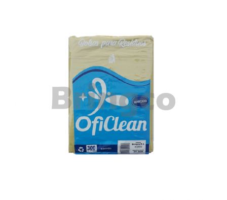 Bolsa para Residuos  Reforzado Oficlean Amarillo 300 L Paqx 10 und