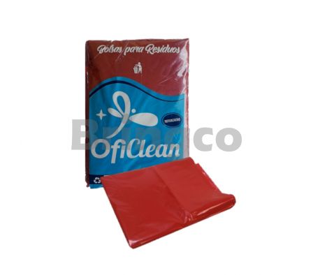 Bolsa para Residuos Reforzado Oficlean Rojo 200 L Paq x 10 und