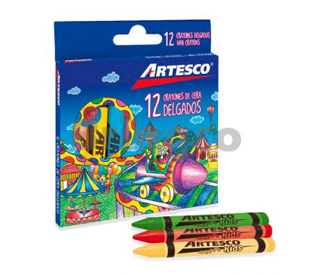 Crayola de Cera  Artesco Delgado Paq x 12 Colores (Br)