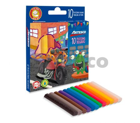 Plastilina Fina Artesco Paq x 10 Colores (Br)