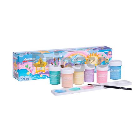 Tempera Artesco Pastel 20 ml Paq x 6 Colores (Br)