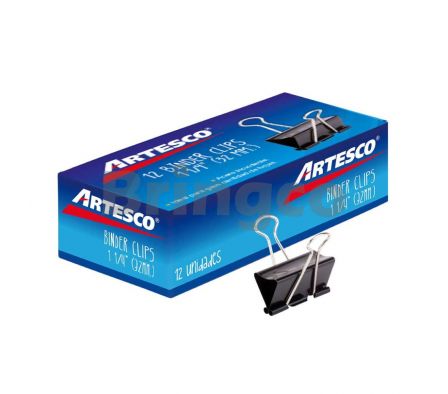 Apretapapel Metalico Artesco 32 mm Caja x 12 und (Br)