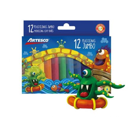 Plastilina Jumbo Artesco paq x 12 Colores (Br)