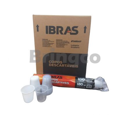 Vaso Plastico Ibras 180 ml Transparente Tira x 100 und (Br)