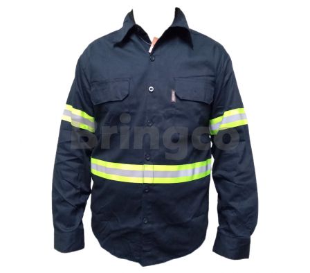 Camisa Sarga con Reflectivo American Azul Talle XL und