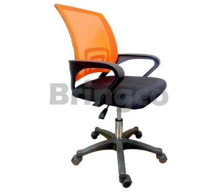 Silla Secretaria 3101 Norway Negro y Naranja Base PP Unidad (Br)