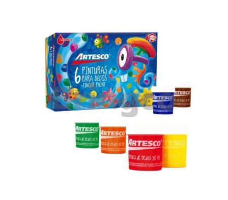 Pintura para Dedos Artesco 30 ml Paq x 6 colores (Br)