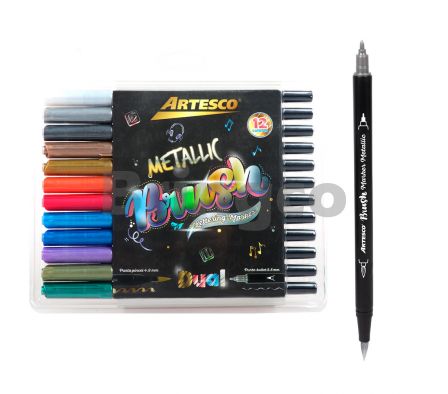 Marcador Dual Artesco Metalico Colores Surtidos paq x 12 und (Br)