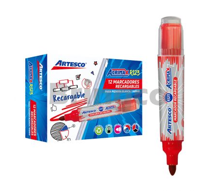 Marcador para Pizarra Recargable Artesco R123 Rojo und (Br)
